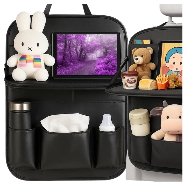 Auto-Organizer, Reisetisch, Autositzschutz, Rückenlehne, Sitz Alogy Black