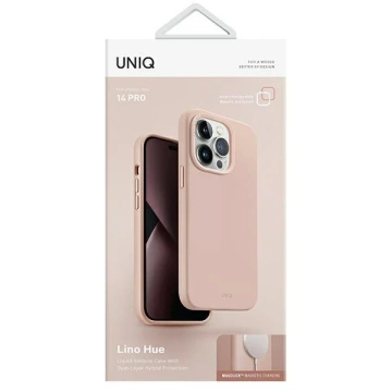 Etui na telefon UNIQ Lino Hue для Apple iPhone 14 Pro 6,1" Magclick Charging rozowy/blush pink