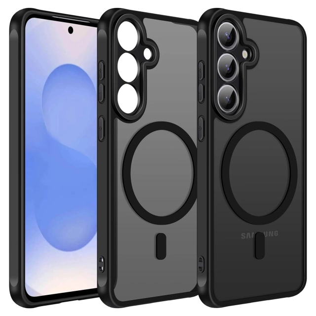 Samsung Galaxy S25 Plus Case, Protective Phone Cover, Alogy Matte HybridMag™️ Case for MagSafe, Matte Black