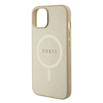 Etui Guess GUHMP15MPSAHMCB do iPhone 15 Plus 6.7"hardcase Saffiano MagSafe złoty/gold 