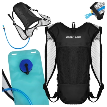 Bicycle backpack for back bag with 2L water bladder container for cyclists, cycling, running, Black