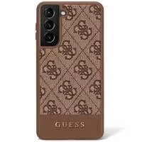 Etui Guess GUHCS23MG4GLBR do Samsung Galaxy S23 Plus S916 brązowy/hnědé pevné pouzdro 4G Stripe Collection
