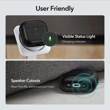 Ochranné puzdro pre slúchadlá ESR Orbit Halolock MagSafe Apple AirPods 4 Black