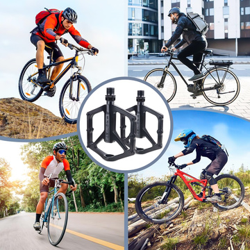 Platform bicycle pedals for MTB bicycles, aluminum 9/16" Black aluminum set [2 pcs.]