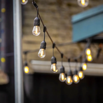 Garten-Girlandenleuchte, 10 LED-Balkonleuchten für den Garten, wasserdichte IP44-24-V-Glühbirnen