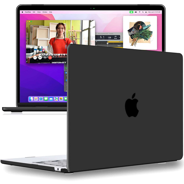 Pouzdro pro Macbook Air 15 M2 2023 A2941 Pouzdro Kryt Housing Matte Alogy Hard Cover Black
