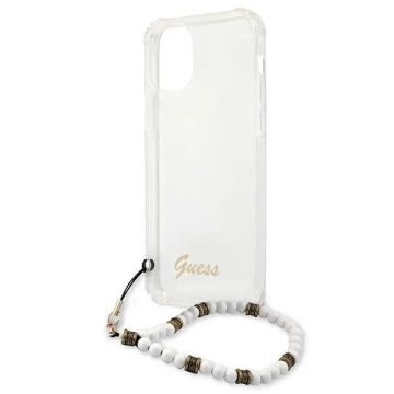 Guess GUHCP12MKPSWH iPhone 12/12 Pro 6,1" průhledné pevné pouzdro White Pearl