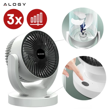 Malý ventilátor Mini stolní ventilátor Přenosný bezdrátový tichý bílý