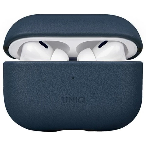 UNIQ Terra ochranné pouzdro na sluchátka pro AirPods Pro 2. generace z pravé kůže modrá/vesmírně modrá