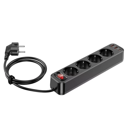 HOCO 4-portový napájací kábel 2x USB-A typu C PD QC3.0 20W NS1 1,8 m