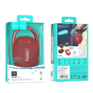HOCO HC17 Bluetooth-Lautsprecher tragbar mit Karabiner Rot 5W