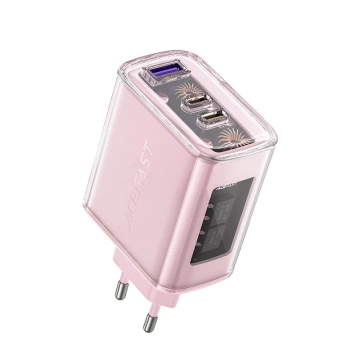 Nabíjačka do siete Acefast A45 GaN 65W, 3 USB porty (1x USB, 2x USB-C), fialová