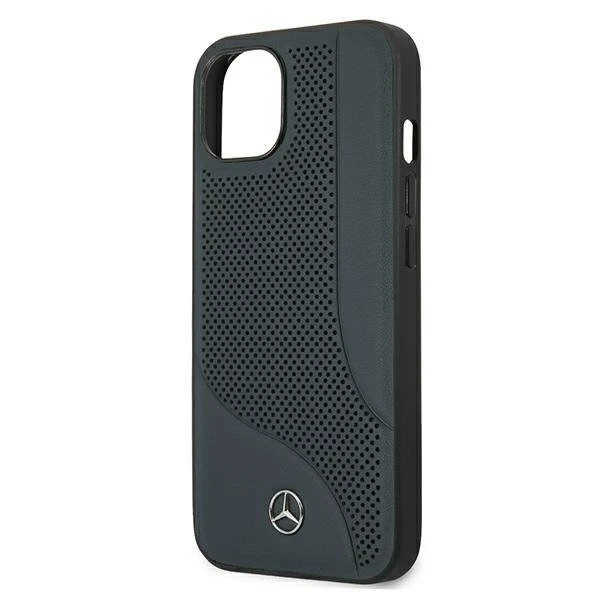 Mercedes MEHCP13SCDONA protective case for Apple iPhone 13 Mini 5.4" navy/navy hardcase Leather Perforated Area