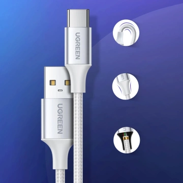 Kabel USB-A – USB-C 3A 3m Ugreen US288 60409 QC 3.0 Biały
