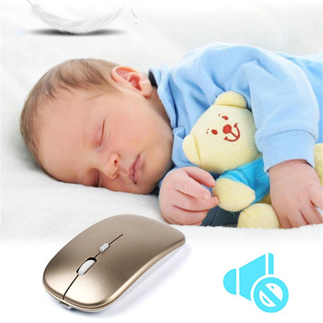 Bezdrôtová myš optická počítačová myš tichá 2,4G 10m 4D slim Gold