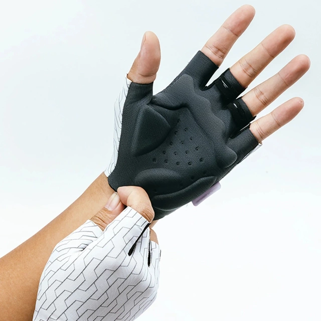 Rękawiczki Rowerowe Rockbros MTB S Krótkie Biało-Czarne