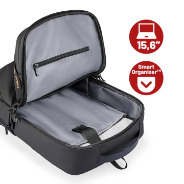 Mark Ryden 15,6" Laptop-Reiserucksack, wasserdicht, 21 l Fassungsvermögen, mit Schlüsselanhänger und Pfeife, 44 x 29 x 17 cm – Schwarz