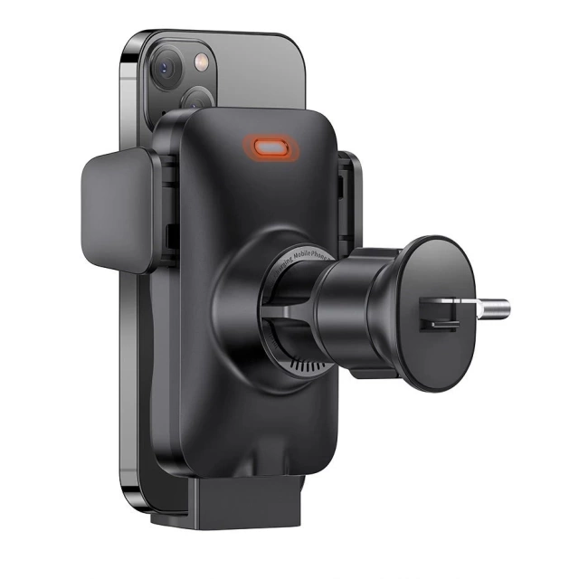 Baseus Wisdom Car Holder for a car phone with a QI inductive charger for a grille Black