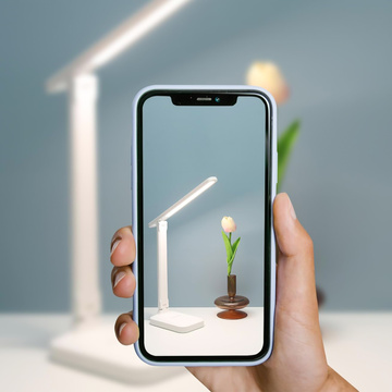 Світлодіодний настільний нічник, настільна лампа для читання, сенсорна регульована 3 режими, бездротовий кабель USB, білий