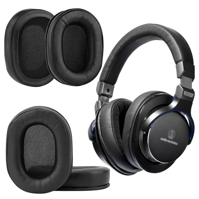 Nauszniki 2x wymienne pady gąbki do słuchawek do AUDIO-TECHNICA ATH-MSR7 ATH-M50x Czarne + urządzenie do demontażu