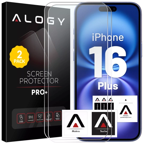 2x tvrdené sklo pre Apple iPhone 16 Plus Screen Protector 9H Alogy Heavy Pro™️ [2ks]