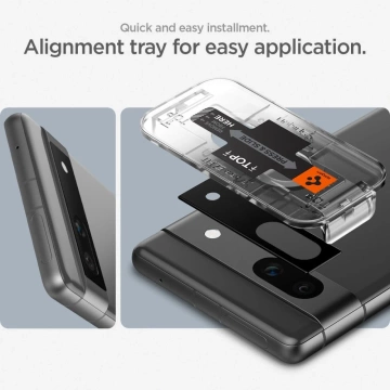 Tempered Glass Camera Protector Spigen Optik.TR ”EZ FIT” Camera Protector 2-pack for Google Pixel 7A Black