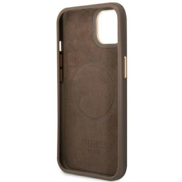 Etui Guess GUHMP14MU4GPRW до Apple iPhone 14 Plus 6,7" brown/коричневий жорсткий чохол 4G Logo Plate MagSafe