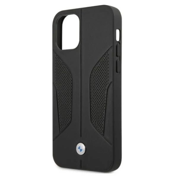 Etui BMW BMHCP12MRSCSK do Apple iPhone 12/12 Pro 6,1" pevné puzdro kožené perforované strany