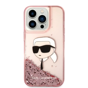 Karl Lagerfeld KLHCP14XLNKHCP pouzdro pro iPhone 14 Pro Max 6,7" pevný obal Glitter Karl Head růžový/růžový