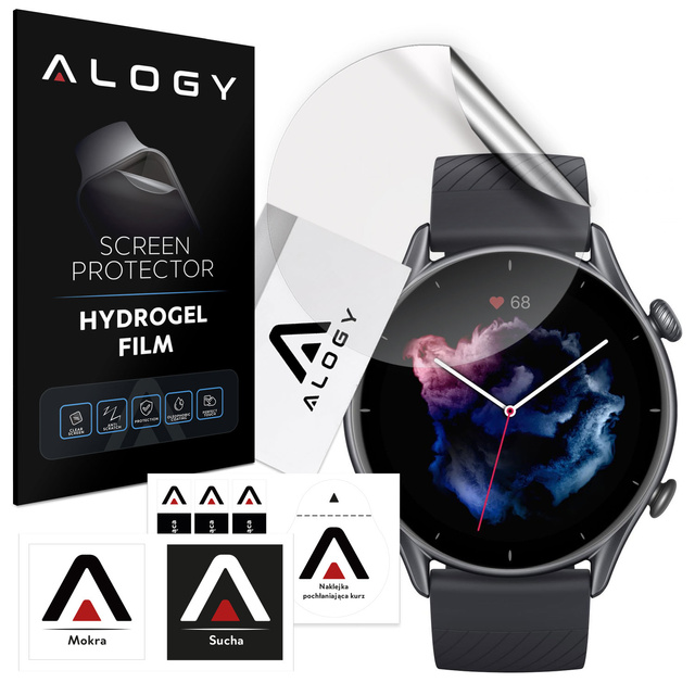 Alogy Hydrogel Hydrogel ochranná fólie pro chytré hodinky pro Xiaomi AmazFit GTR 3 Pro