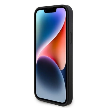 Etui Guess GUHCP15SP4TDSCPK pro iPhone 15 6,1" černý/černý pevný obal Crossbody 4G kovové logo