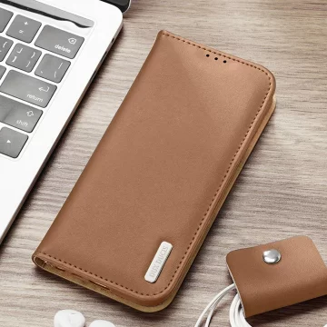 Dux Ducis Hivo protective case for Samsung Galaxy S23 flip cover wallet stand RFID blocking brown