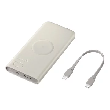 Powerbanka Samsung EB-U2510XUEGEU indukční 10000 mAh 2x USB-C 25W SFC - béžová