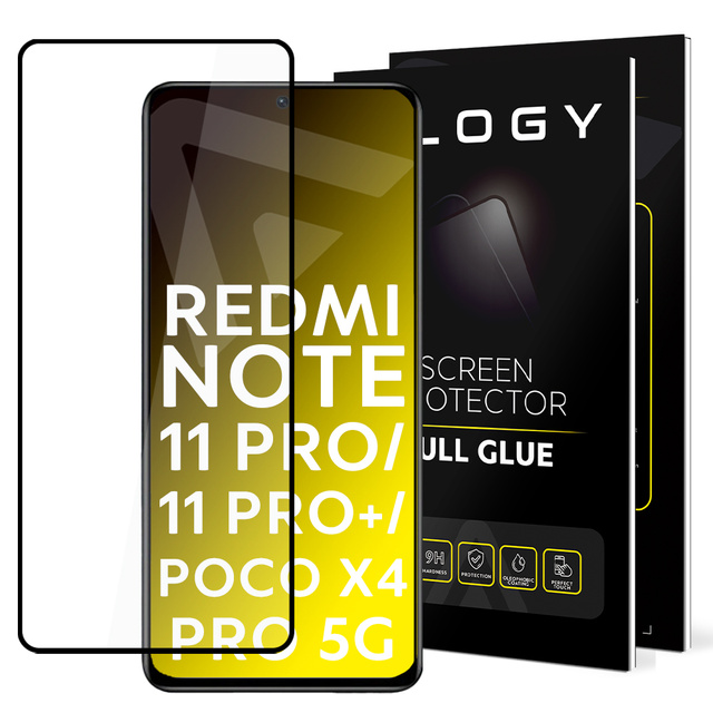 Alogy Full Glue Tempered Glass Case Friendly for Xiaomi Redmi Note 11 Pro/ 11 Pro Plus/ Poco X4 Pro 5G Black