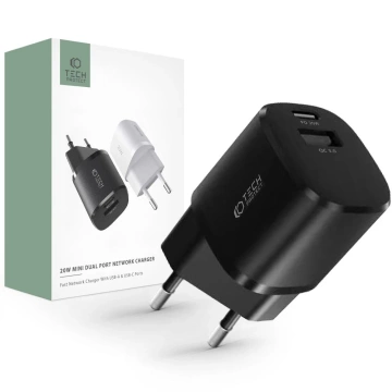 Ładowarka sieciowa C20W Mini 2-Port Network Charger PD20W/QC3.0 Black