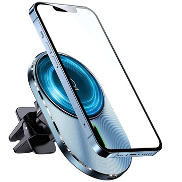 USAMS Magnetic Car Wireless Charging 15W indukční držák telefonu do auta do ventilace. CD170DZ01 (US-CD170) šedá/šedá