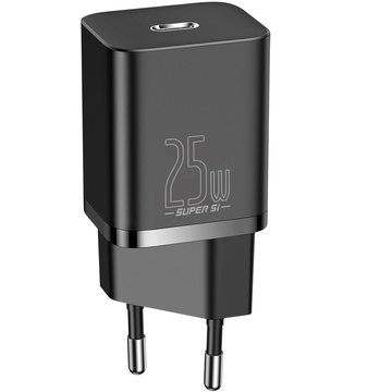 Baseus Super Si USB-C typ C PD 25W čierna nabíjačka napájacieho adaptéra