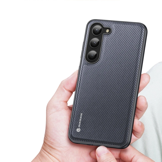 Ochranné pouzdro Dux Ducis Fino pro kryt Samsung Galaxy S23 se silikonovým rámečkem šedé barvy