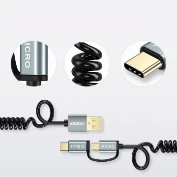 Choetech 2in1 Kabel USB - USB Typ C / Micro USB 1,2m schwarz (XAC-0012-101BK)
