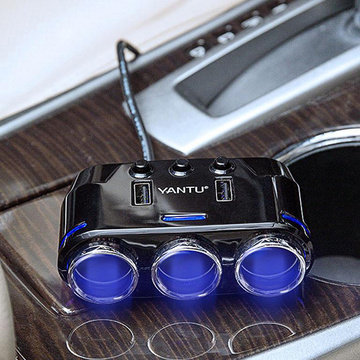 Splitter splitter adaptér do auta do zásuvky zapaľovača 2x USB Nabíjačka 12V 24V 3.1A Čierna