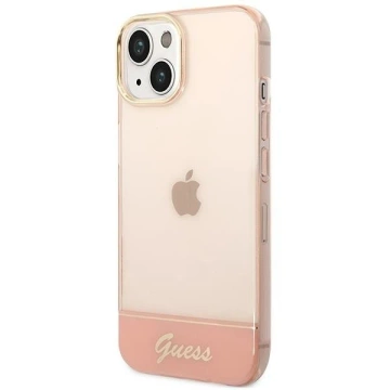 Pouzdro Guess GUHCP14MHGCOP pro Apple iPhone 14 Plus 6,7" růžové/růžové pevné pouzdro Průhledné