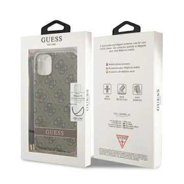 Etui Guess GUOHCN61H4STW для Apple iPhone 11 6,1" бронзовий/коричневий жорсткий чохол 4G Print Strap
