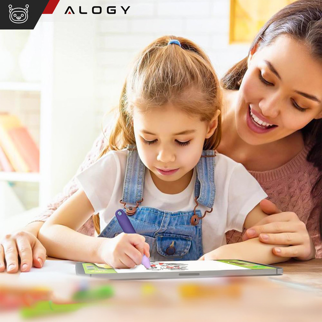 2x Alogy Stylus Pen Capacitive Touchscreen for Tablet Phone Screens for Kids 10cm Purple and Blue