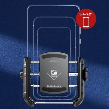 Тримач для телефону Kewig для мотоцикла з швидкою зарядкою 36 Вт USB-C PD для керма та дзеркала, обертання на 360°, сумісний з телефонами 5,4–7 дюймів - чорний
