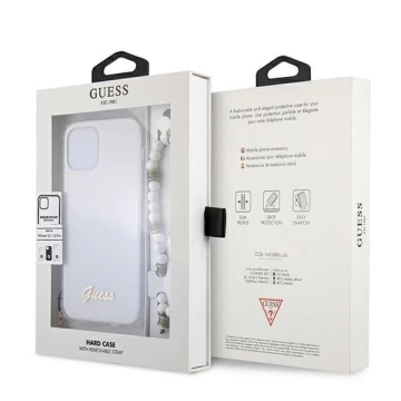 Guess GUHCP12MKPSWH iPhone 12/12 Pro 6,1" průhledné pevné pouzdro White Pearl