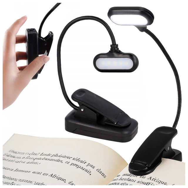 Bezdrôtová pripínacia stolová lampa Alogy na čítanie v čiernej farbe