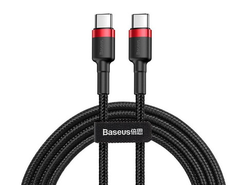 Baseus Kabel Cafule 2x USB-C QC 3A 2m PD červená černá