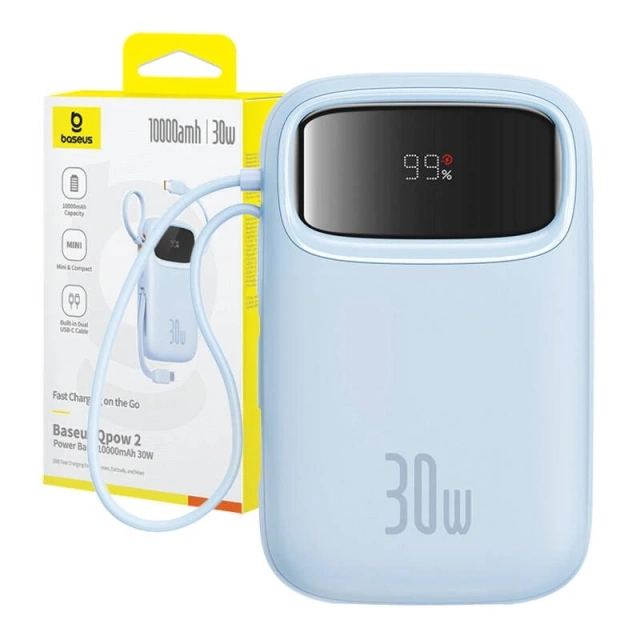 Powerbank Baseus QPow 2 10000mAh 30W 2xUSB-C Blue
