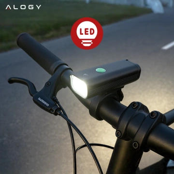 Svetlo na bicykel Predné LED predné svetlo Osvetlenie na bicykel Vodotesné IPX5 Alogy P12 Bike Light Black