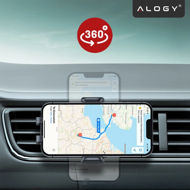 Car phone holder, window, grille, cockpit, dashboard, car, car, for 7" phone Alogy 3in1 Black